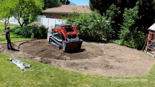 06 Leveling The Ground For Pool Foundation Base, Handmade Above Ground Pool Installation, Bekob