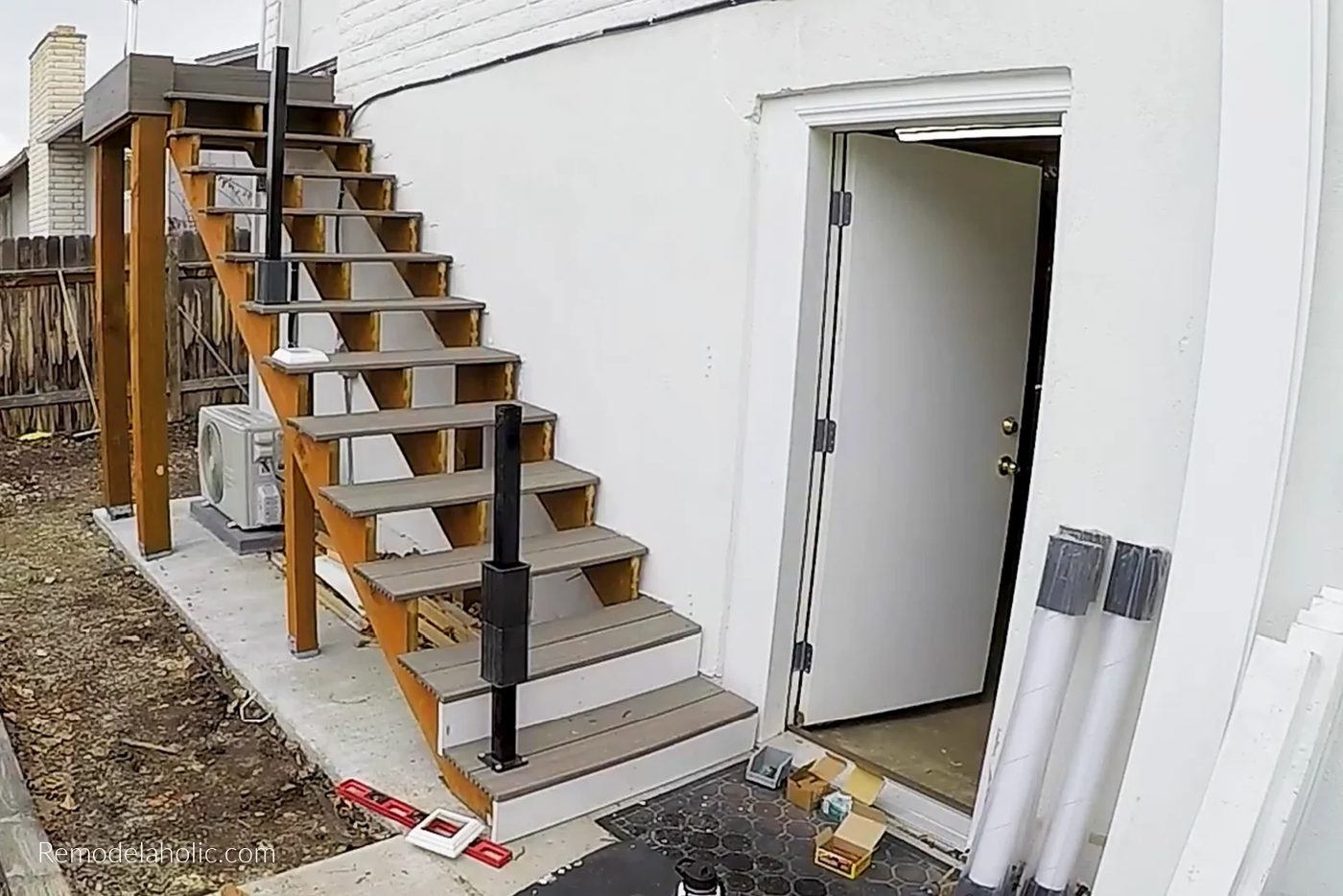 Stair Posts Installed For Outdoor Deck Stair Railing, Bekob