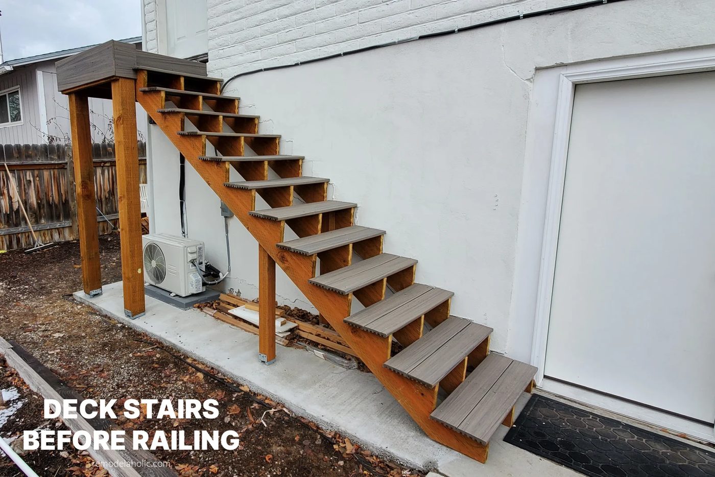 Deck Stairs Before Vinyl Railing, Bekob