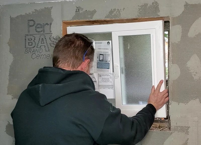 Installing window in basement bathroom