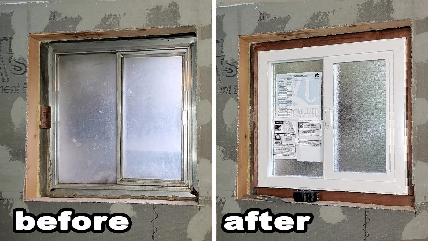 Installing window in basement bathroom