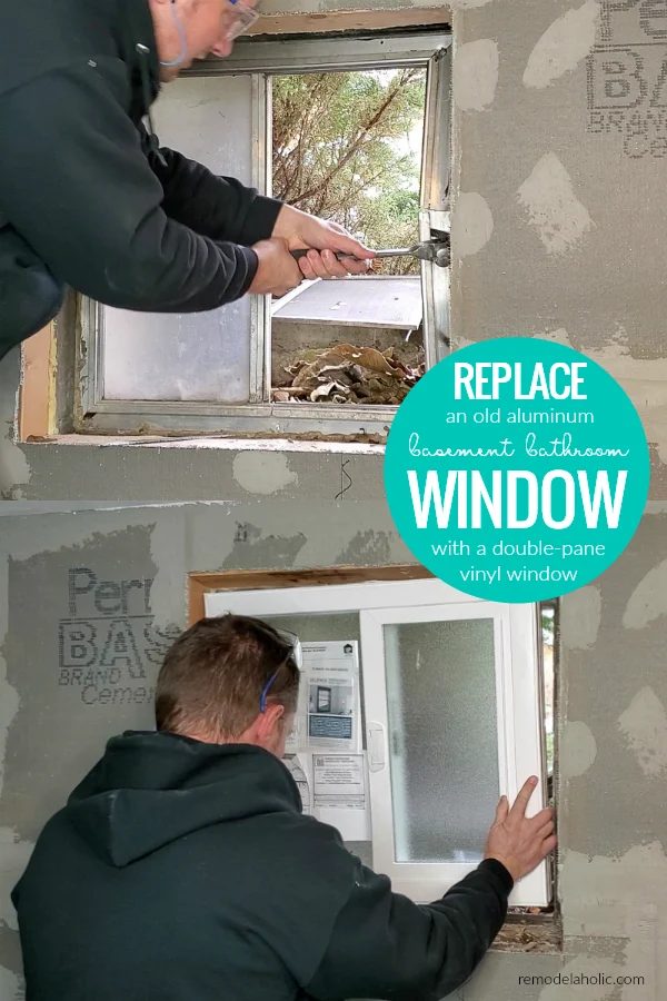 Install A New Window In Basement Bathroom, How To Replace An Old Aluminum Window With A New Double Pane Vinyl Window #Bekob