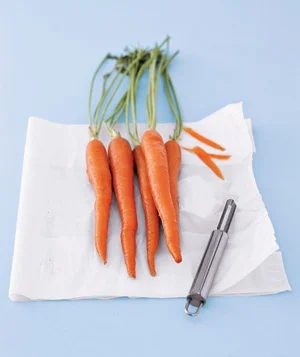 peel vegetables into bags