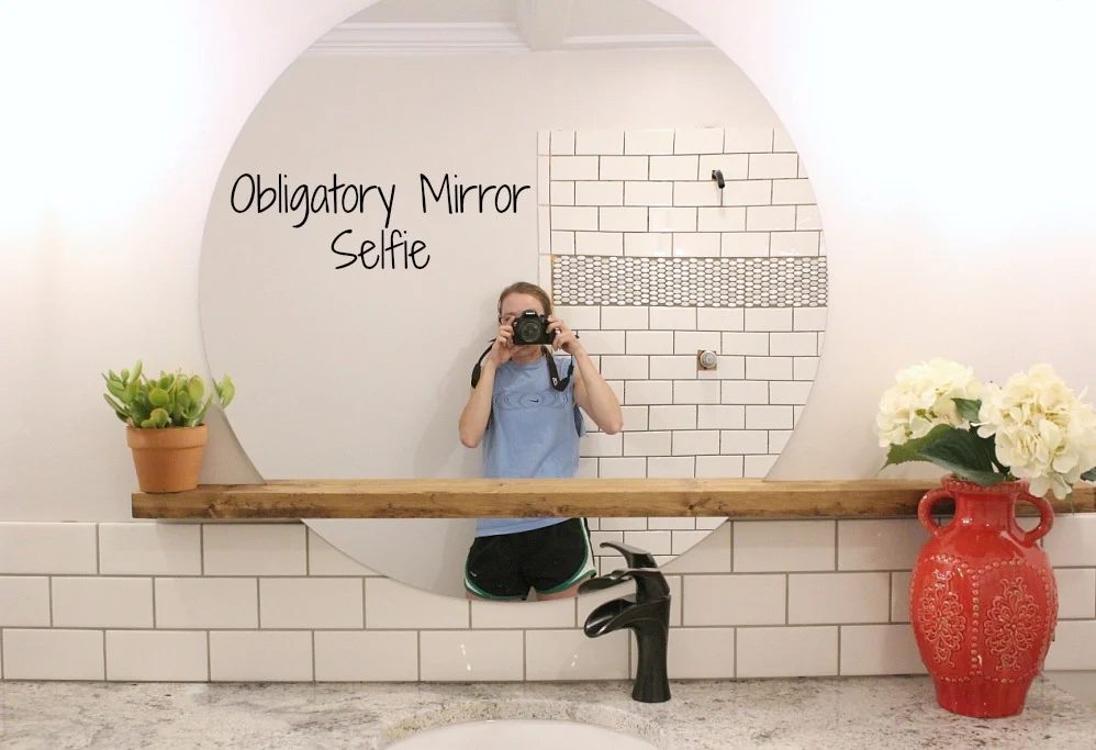 Modern Bathroom Round Sunrise Floating Mirror Handmade, Woodshop Diaries Featured On @Bekob (3)