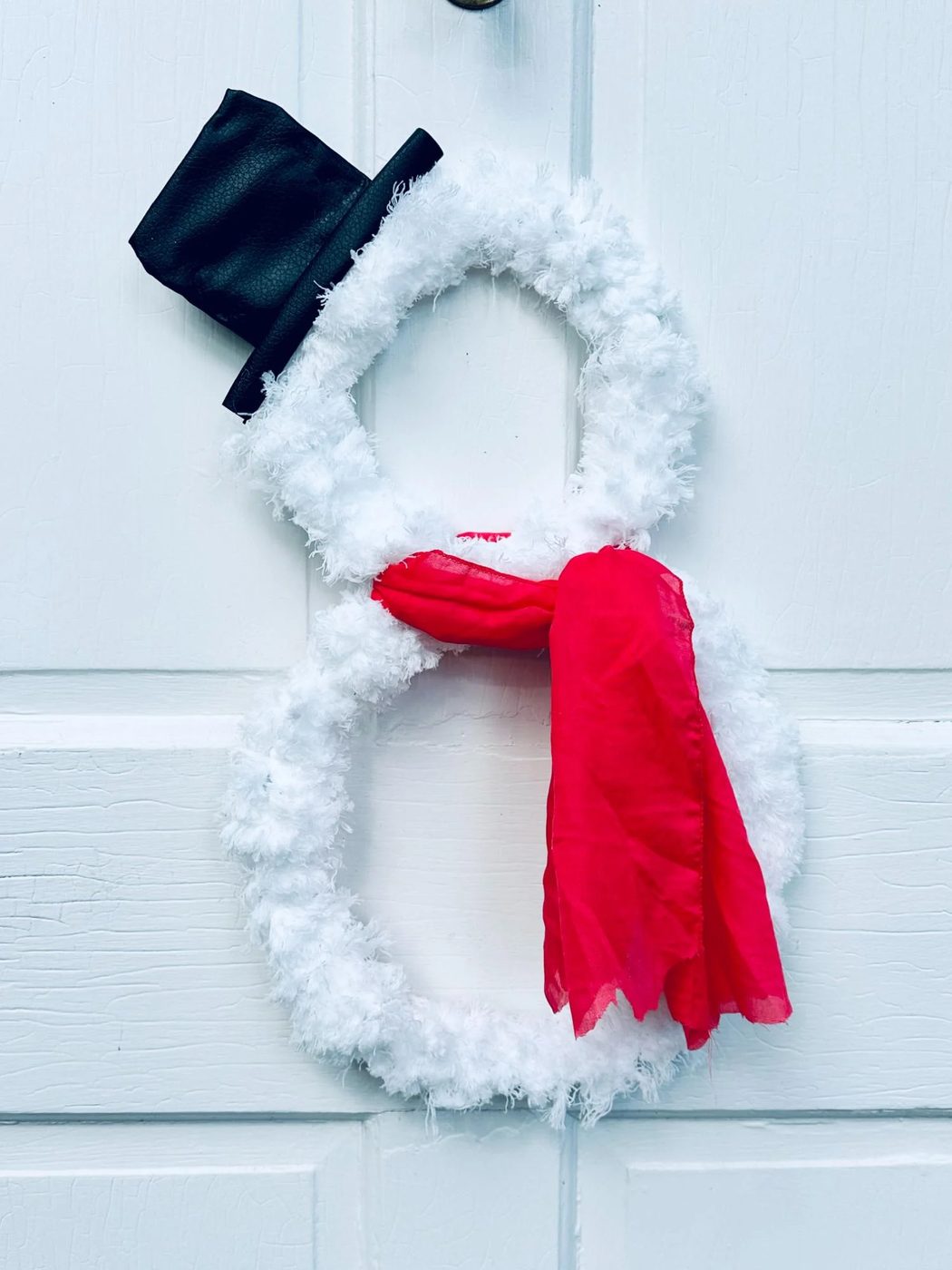 straightforward Handmade Snowman Wreath from Dollar Tree, Bekob