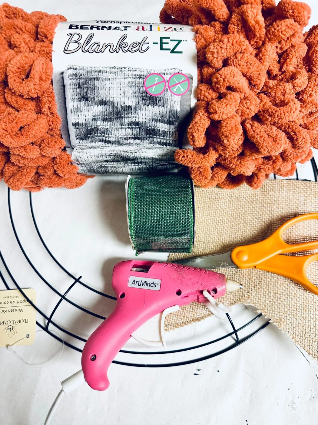 How To Make A Yarn Wreath Pumpkin Fall Supplies, Bekob (1)