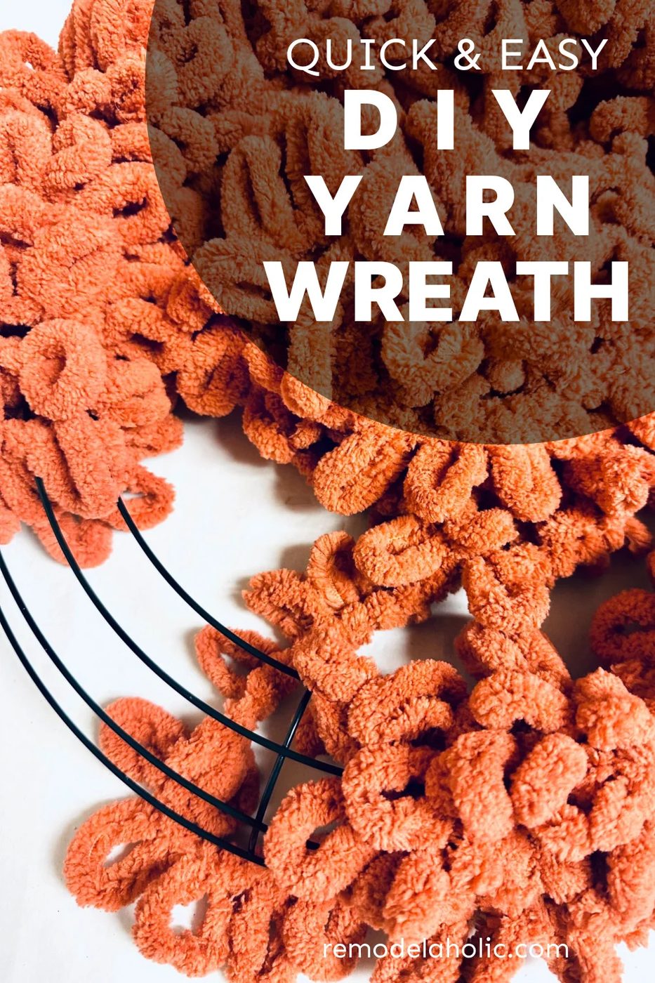Quick And straightforward Handmade Yarn Wreath walkthrough Loop Yarn One Skein Wire Wreath Form, Bekob