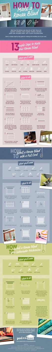 How to Make and Install a Roman Blind [infographic] by @anglianhome via @Bekob #AllThingsWindows #GTBHblinds