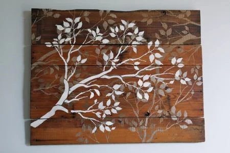 barnwood stenciled wall art