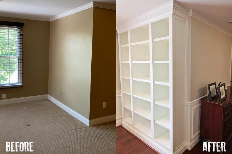 Before And After Built In Bookshelf
