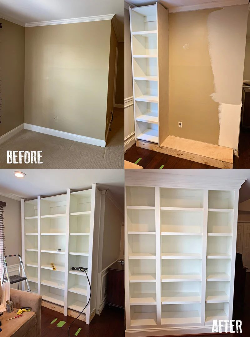 Before And After Built In Bookshelf