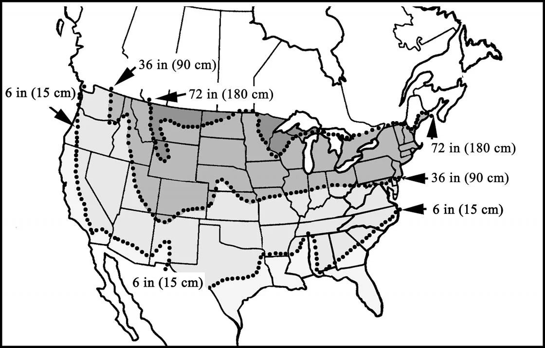 Frost Depth Lines From NSIDC