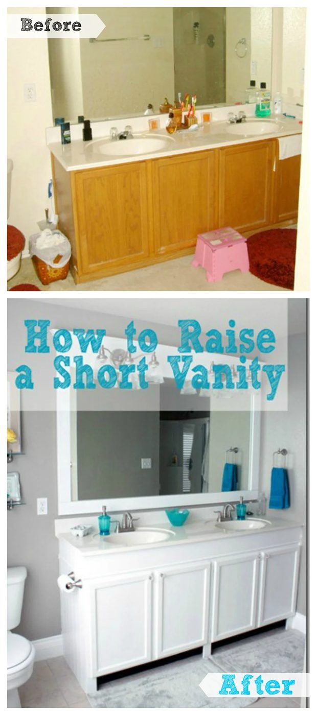 How to Raise a Short Bathroom Vanity