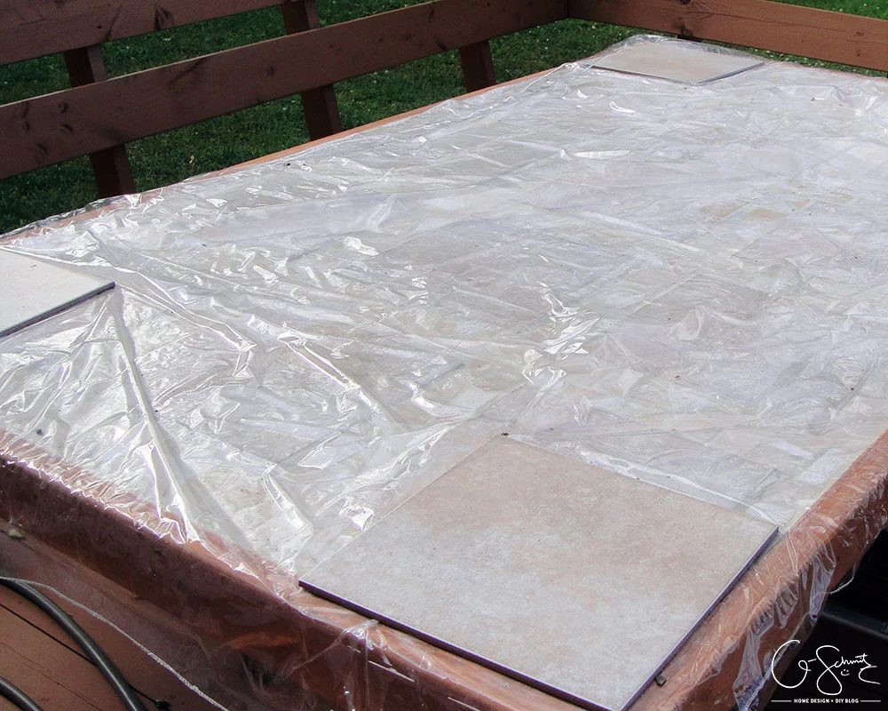 Handmade tiled table top for outdoor use by Q-Schmitz featured on @Bekob
