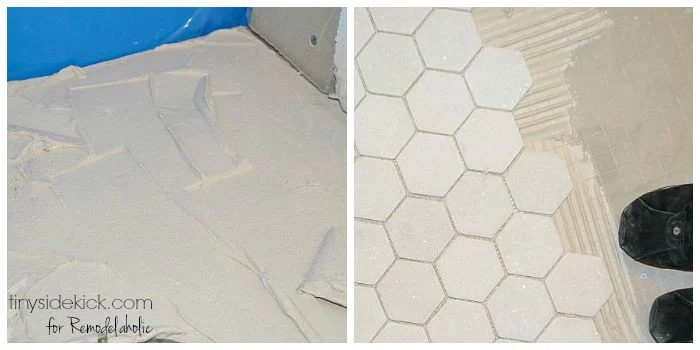 tiling a bathroom floor