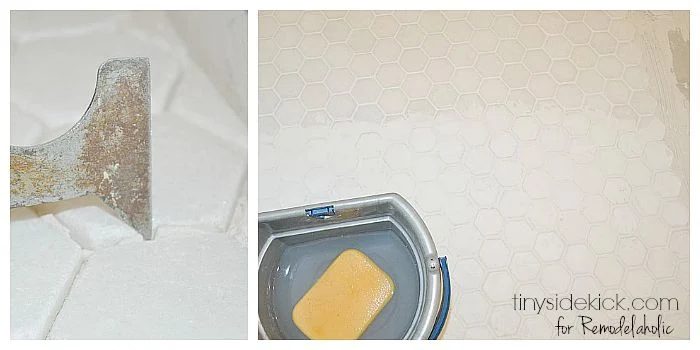 grouting the bathroom floor