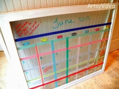 Artsy Vava - old window calendar with washi tape - via Bekob