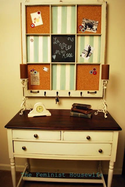 The Feminist Housewife on SYTYCDecorate - old window memo board - via Bekob