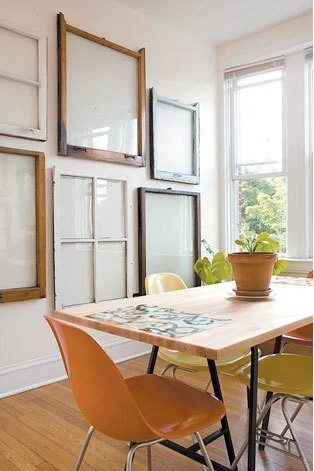 via Apartment Therapy - old window wall collage - via Bekob