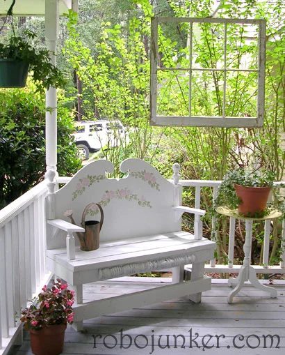 Robo Margo - old window as porch decoration - via Bekob