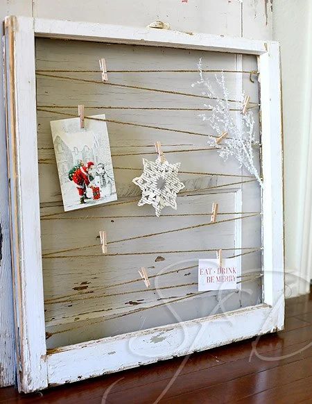 Sunnybrook Farm Designs - old window into postcard or photo holder - via Bekob