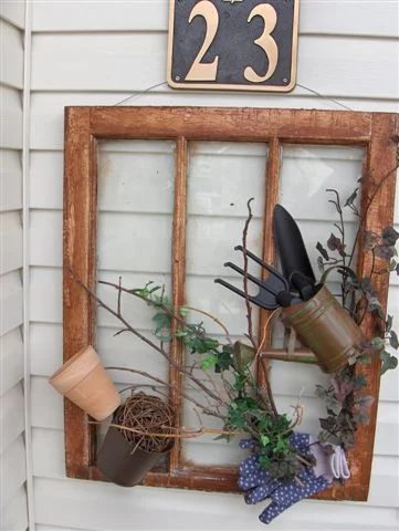 Tootie Time - garden organizer from an old window - via Bekob