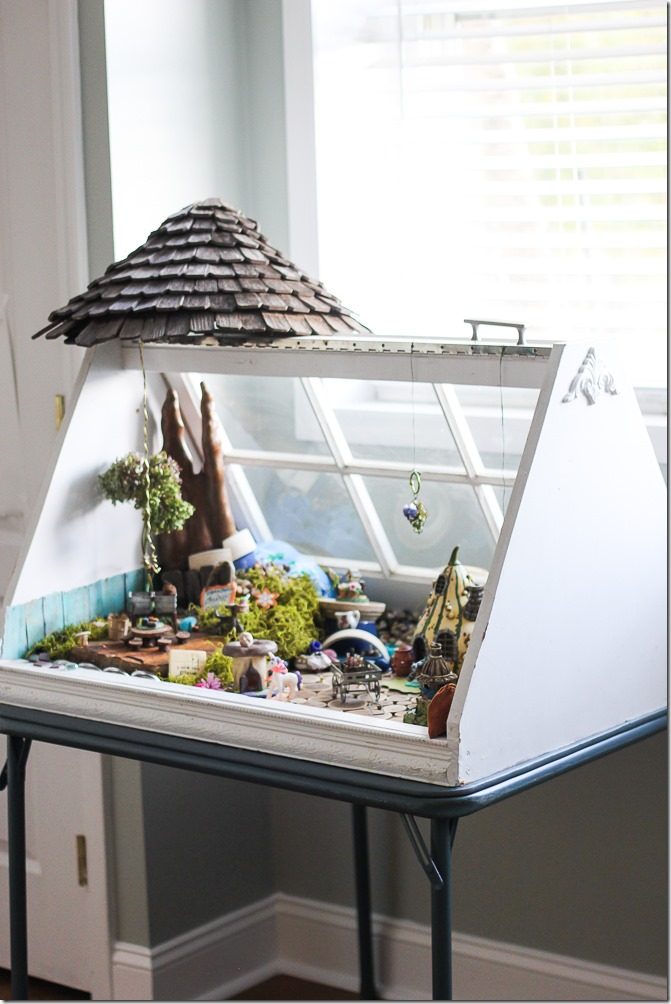 Unskinny Boppy - old window terrarium fairy garden - via Bekob