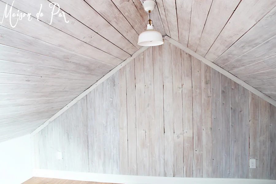 how to install a whitewashed plank wall, Maison de Pax on Bekob
