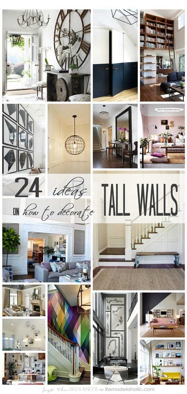 24 Ways to Decorate Tall Walls | Those large, high walls can be so striking, but decorating them to look "right" can be tricky. Use these options to make it work in your home.