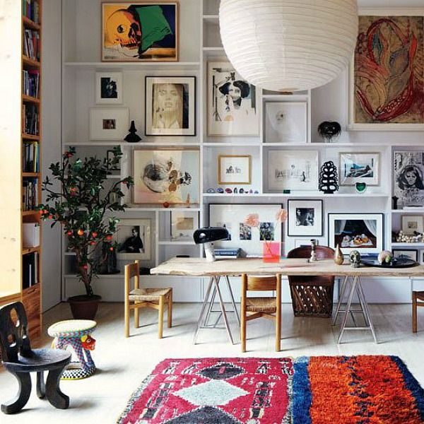 shelves and art
