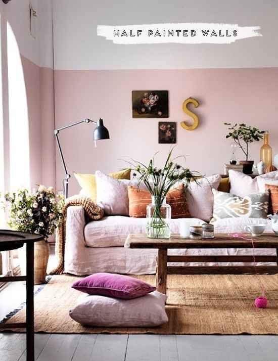 half aointed wall - pink