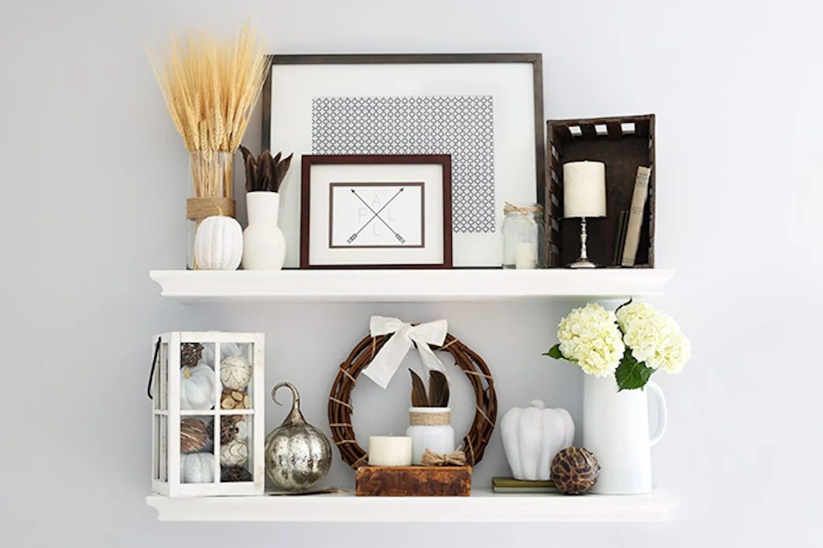 Fall Shelf Decor Horizontal
