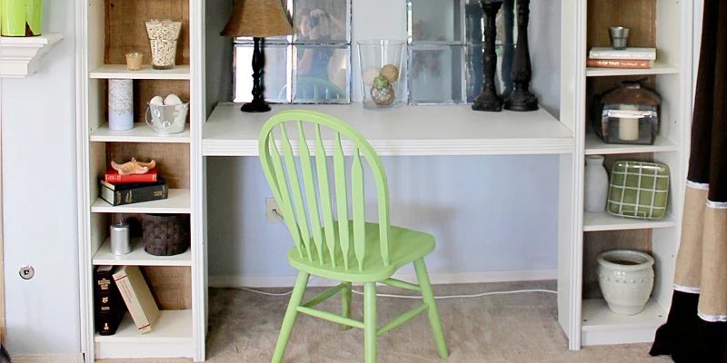 IKEA Bookcase to Built-In Desk Nook method