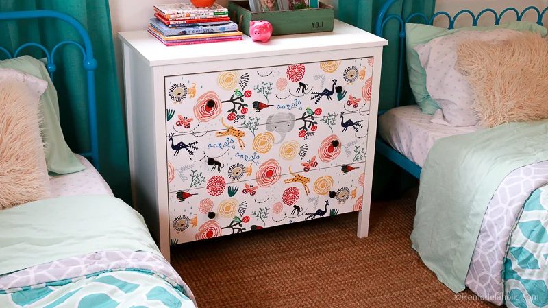 Handmade Ikea Dresser method Updating With Wallpaper @Bekob 9