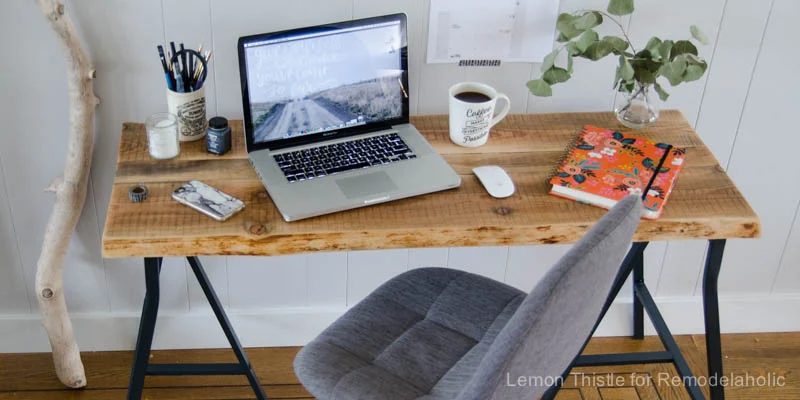 IKEA method: straightforward Handmade Live Edge Desk with Trestle Legs