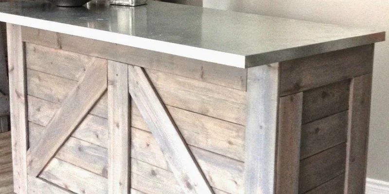 IKEA method Rustic Bar with Galvanized Metal Top