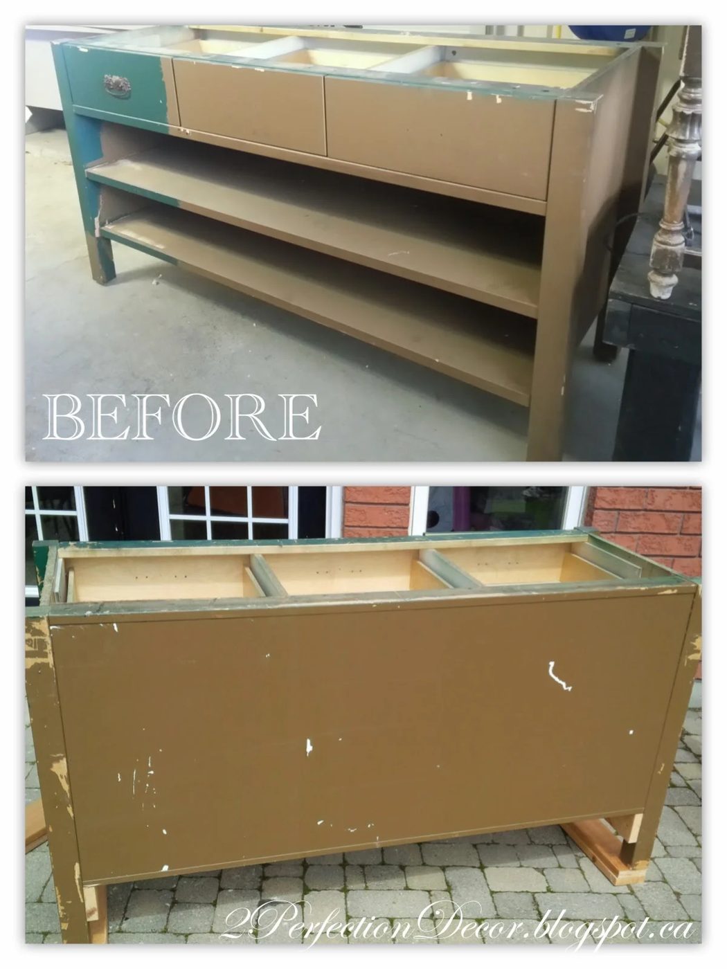 Rustic Wooden Bar Before by 2Perfection Decor Blog featured on Bekob