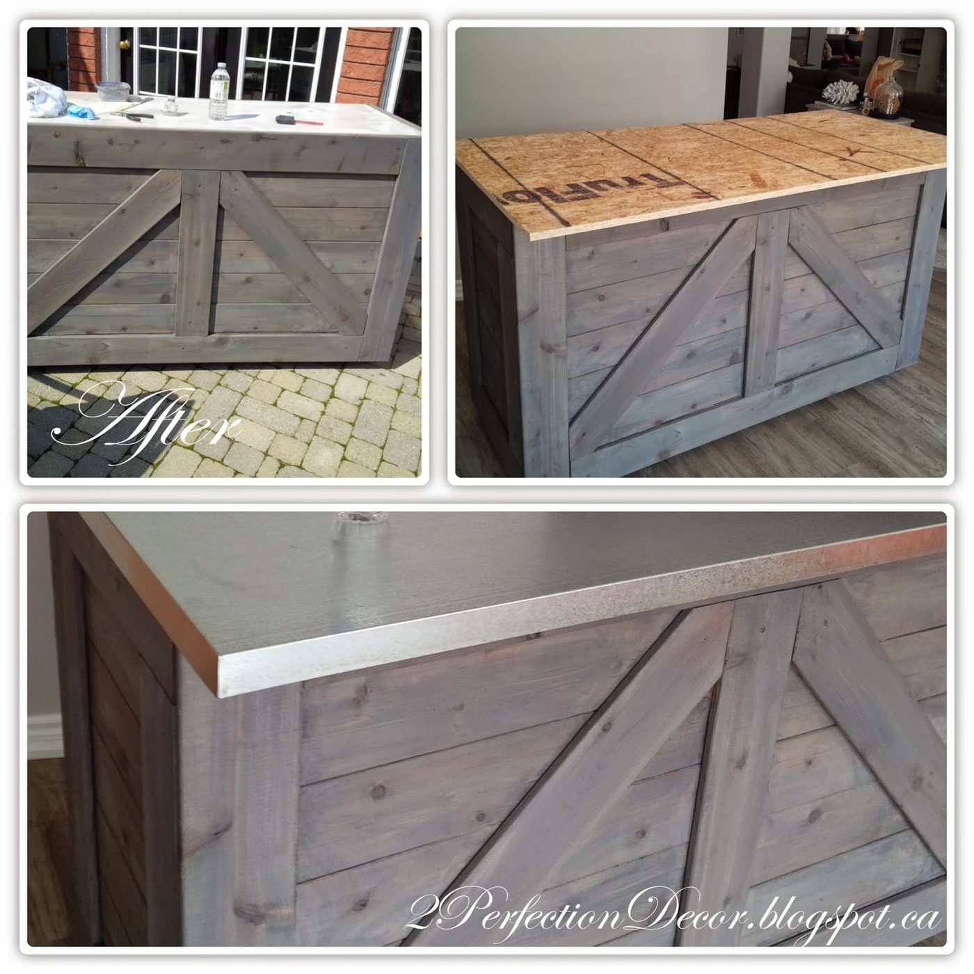 How to Make a Galvanized Counter Top and Wooden Bar by 2Perfection Decor Blog featured on Bekob