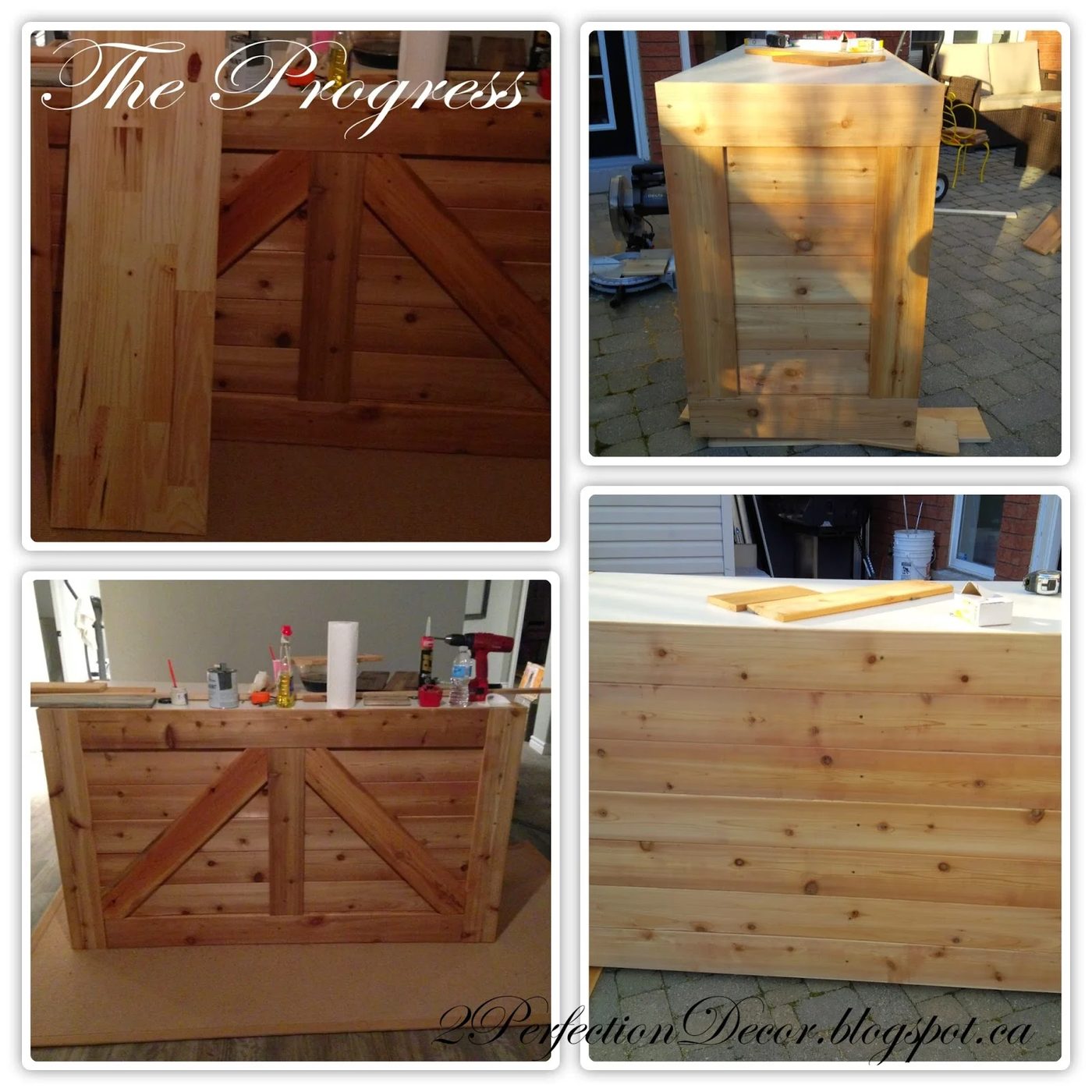 How to Repurpose a Cabinet into a Rustic Wooden Bar by 2Perfection Decor Blog featured on Bekob