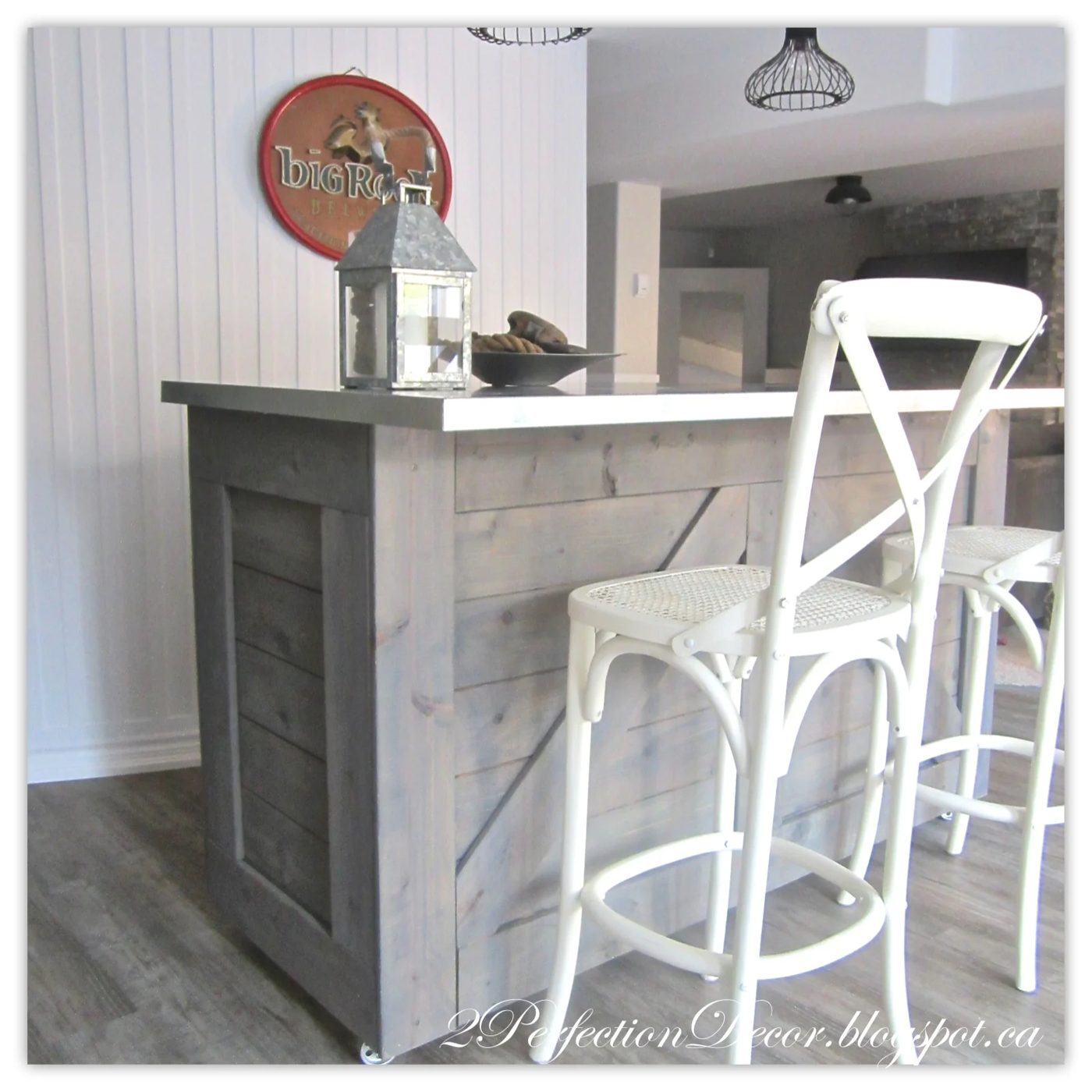 How to turn an old cabinet into a rustic wooden bar by 2Perfection Decor Blog featured on Bekob