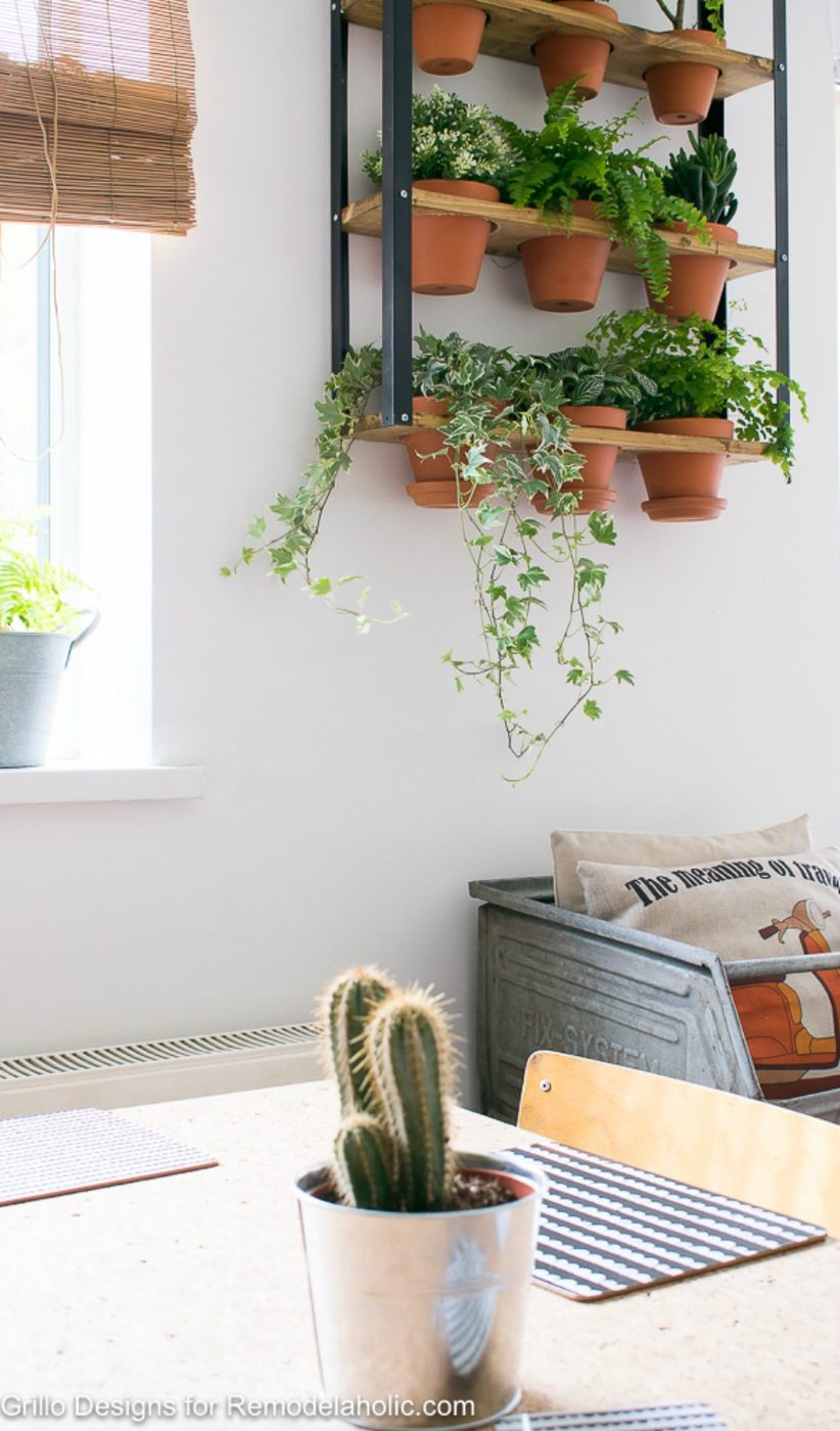 Industrial Wall Planter In Didning Room