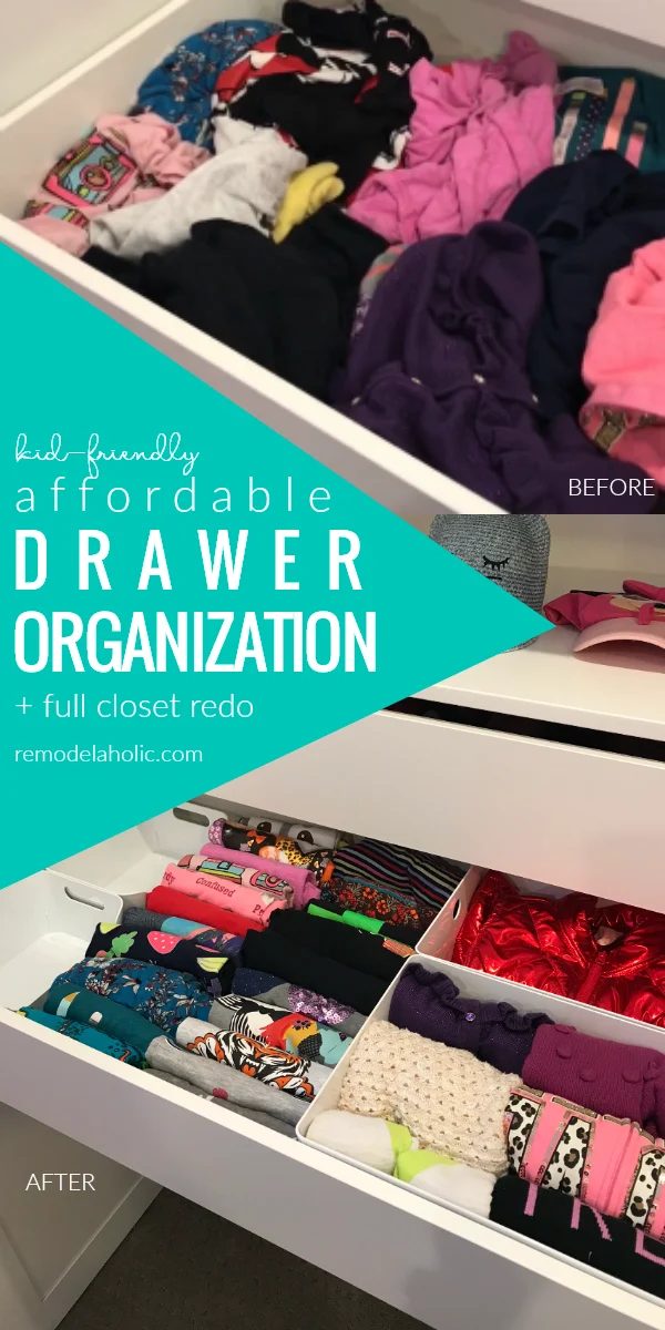 Kid Friendly Affordable Drawer Organization For A Dresser Or Built In Closet With Drawers Using IKEA Organizers #Bekob