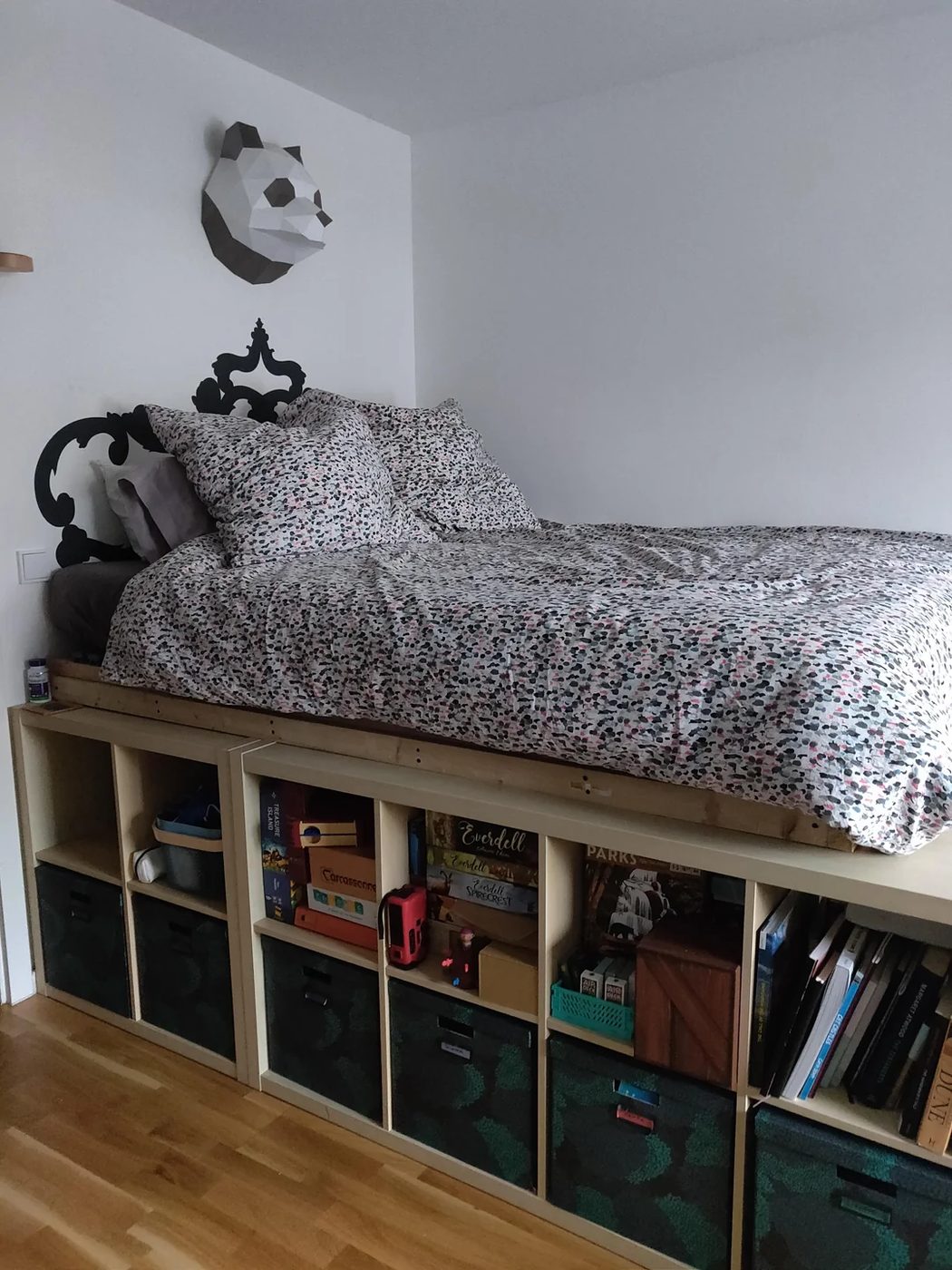 Handmade Ikea Platform Bed Loft With Kallax Shelves Via Reddit