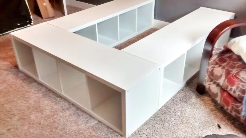 straightforward IKEA Platform Bed Handmade walkthrough using Kallax Shelves