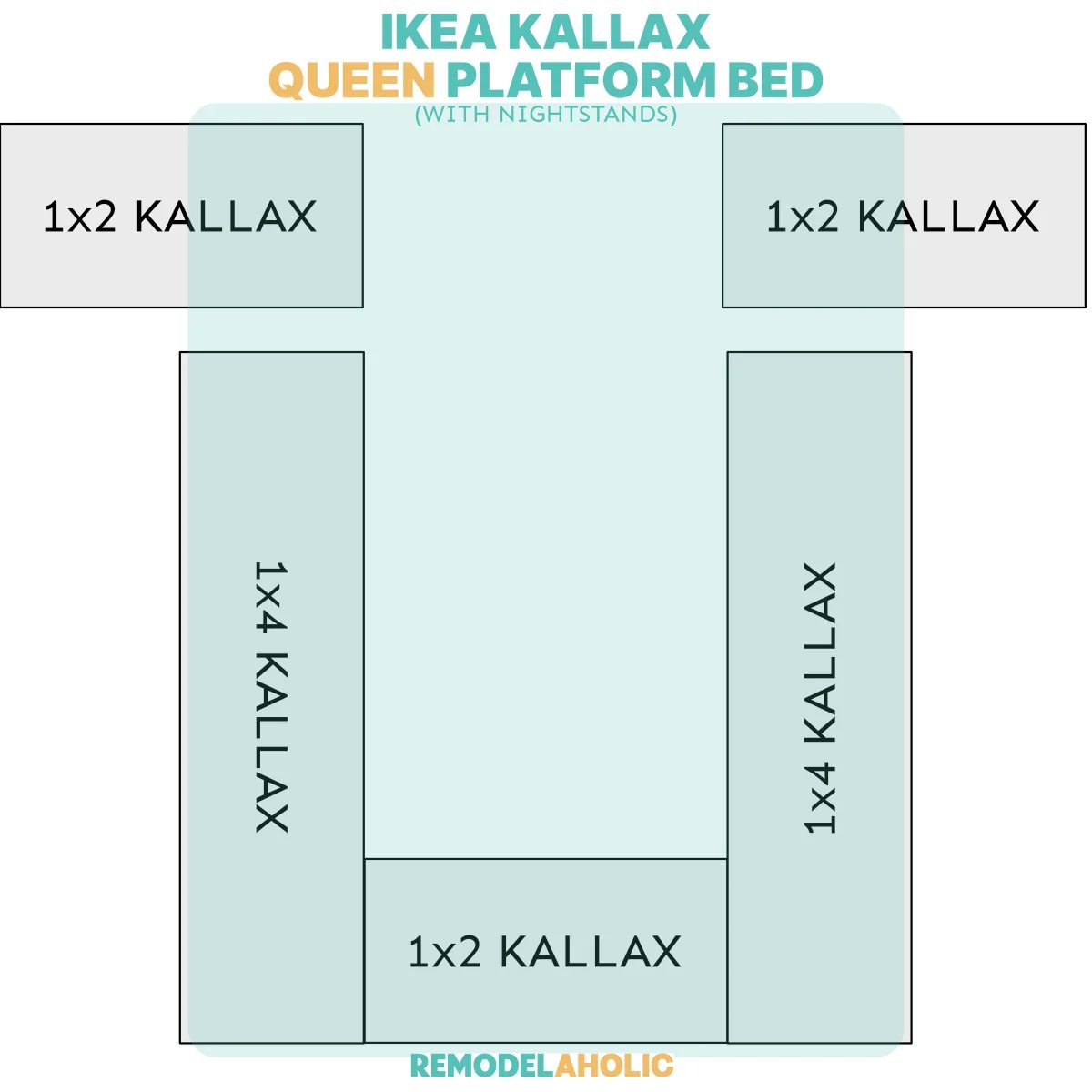 Diy IKEA Kallax Platform Bed Configurations Queen Mattress With Nightstands