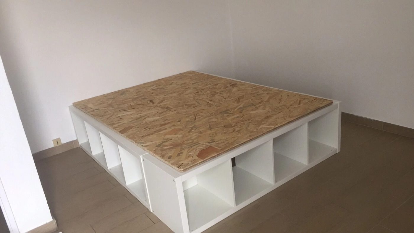 Handmade Ikea Platform Bed From Kallax For Student Bed Via Pinterest Verriele