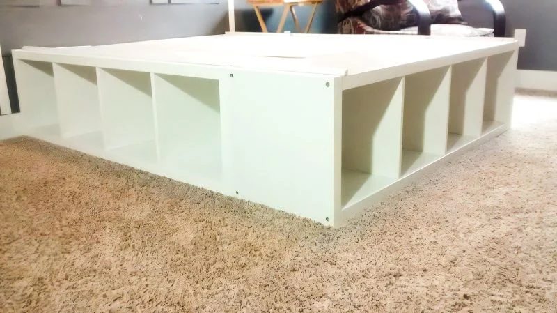 Ikea Platform Bed Handmade Kallax method 01 (9)