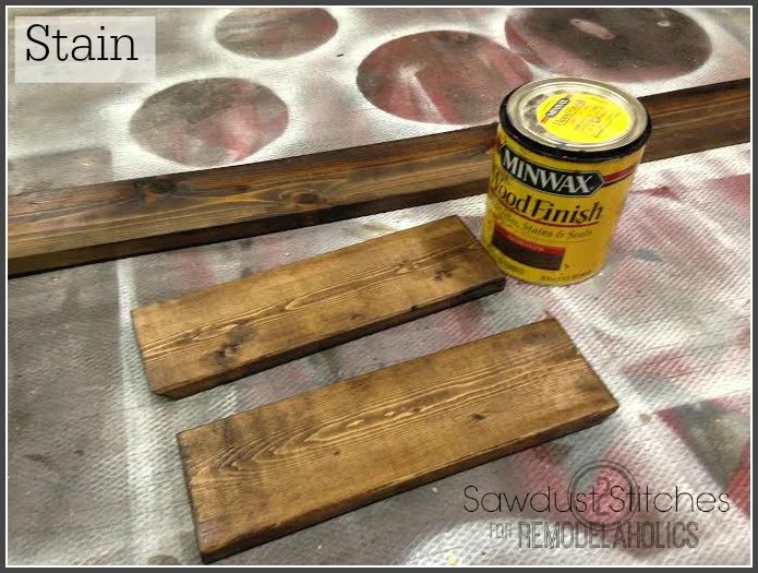 Staining boards for Ikea Lack Shelf method