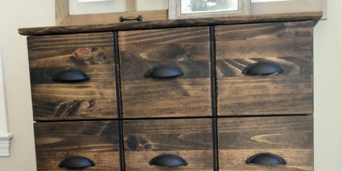 Ikea Tarva Dresser to Pottery Barn Apothecary Cabinet method