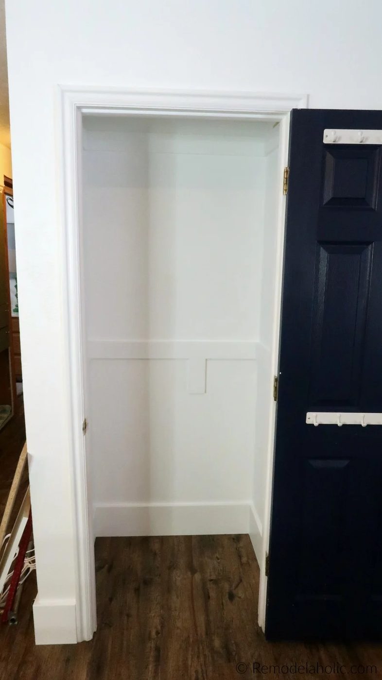 How To Declutter And Organize A Small Entryway Closet And Add Shelves, Hanging Rods, And Hooks To Make A Coat Closet And Broom Closet In One #Bekob